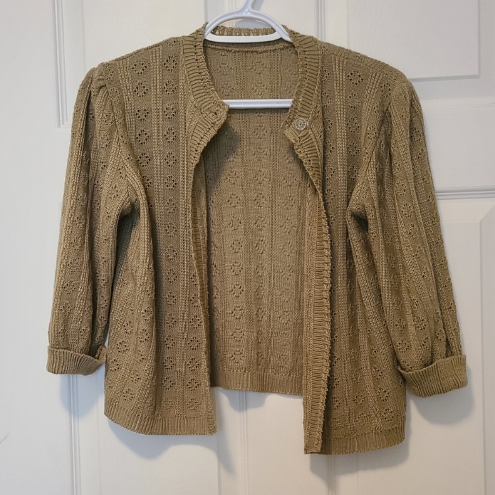 Vintage One Buttton Open Front Cardigan